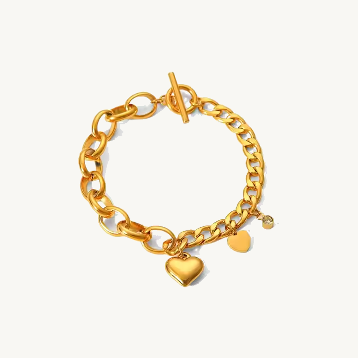 Akira – Pulsera Corazón con Zirconia Elegante