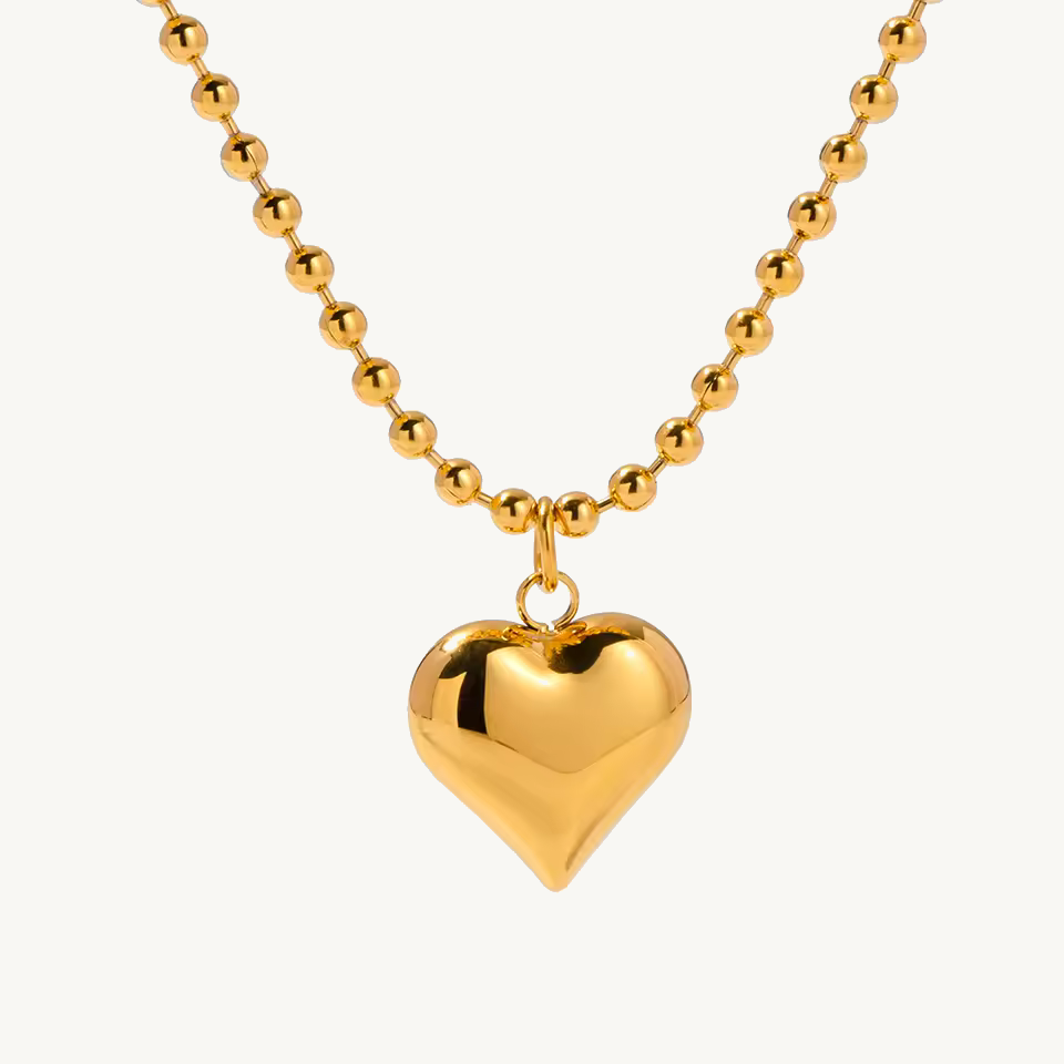 Amelia – Collar Corazón Dorado Elegante