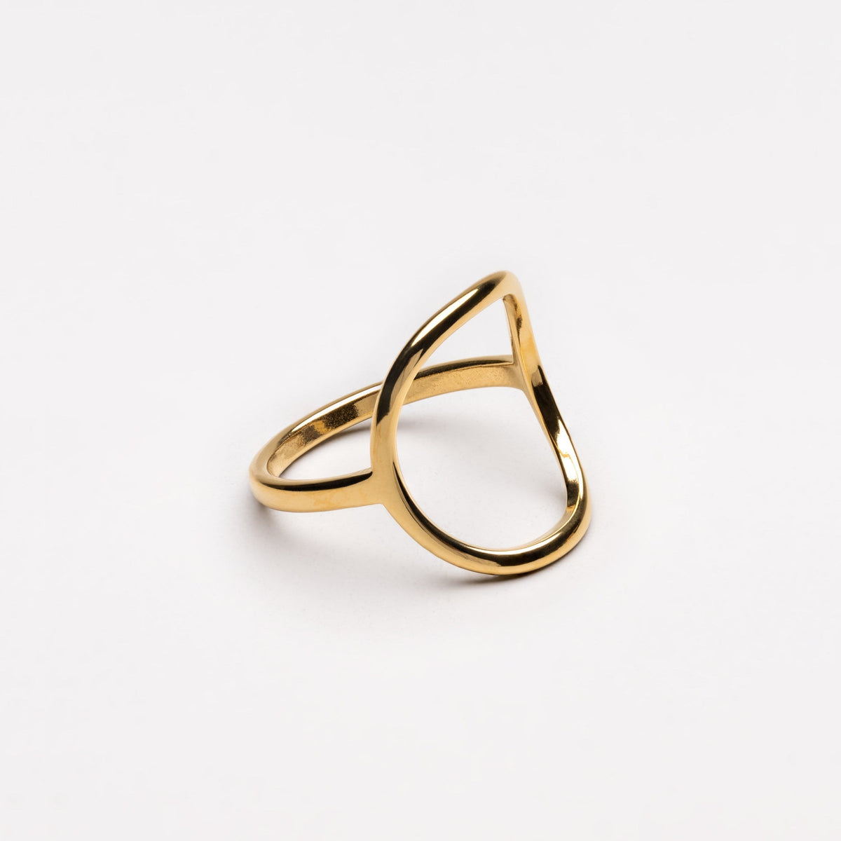 Anillo de Declaración para Mujeres con Forma Ovalada Abierta y Diseño Esculpural