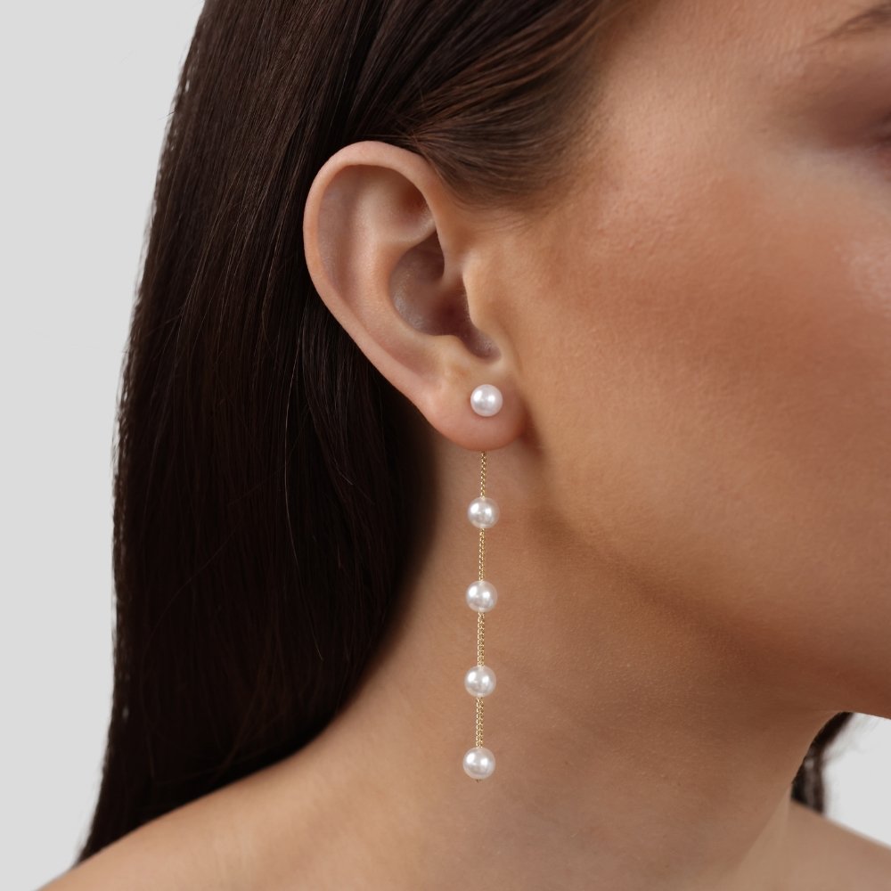 Gal – Pendientes Colgantes con Perlas