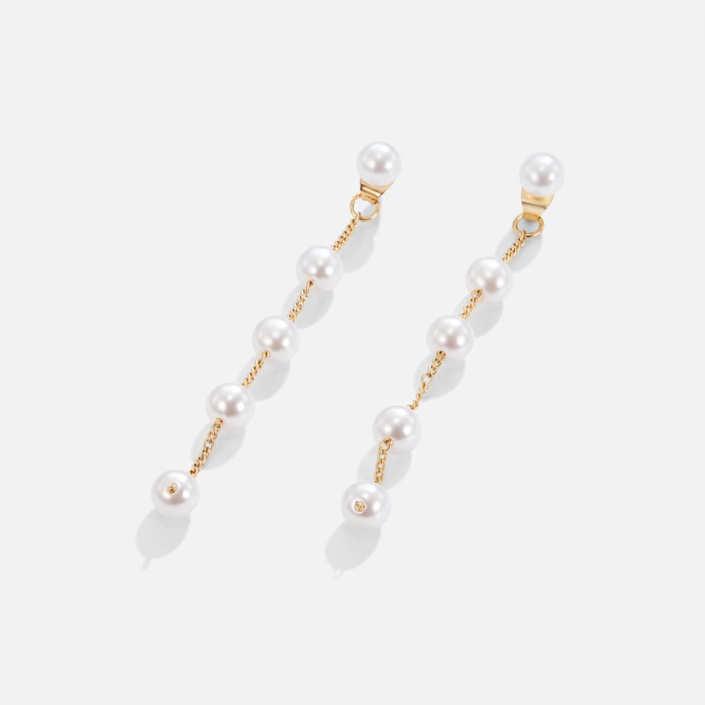 Gal – Pendientes Colgantes con Perlas