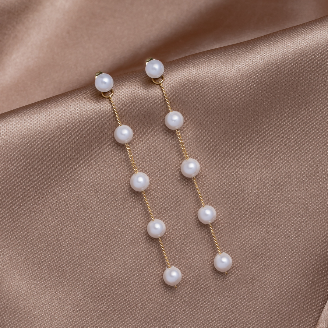 Gal – Pendientes Colgantes con Perlas