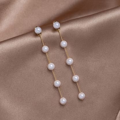 Gal – Pendientes Colgantes con Perlas
