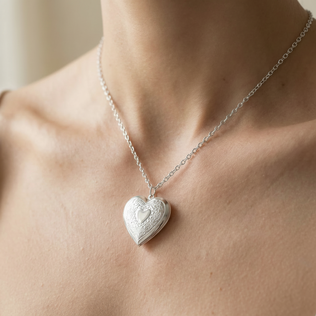 Brianna – Collar Relicario Corazón Elegante