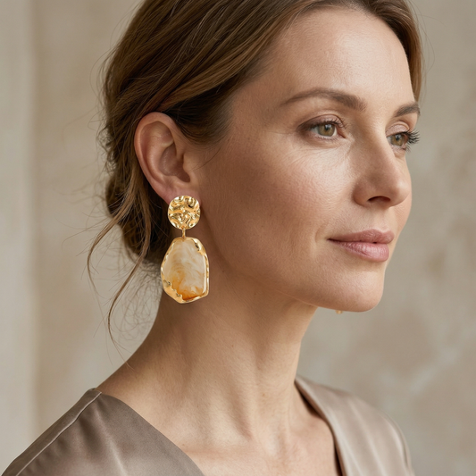 Camilla – Pendientes de Resina Vintage Estilo Francés