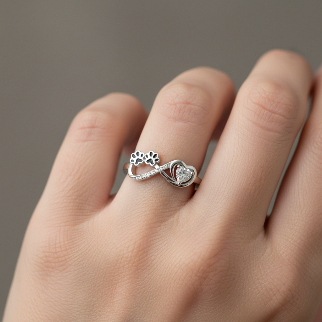 Haruko – Anillo Pequeñas Huellas de Patas de Perro
