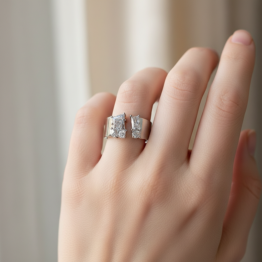Alora – Anillo Zirconia Irregular Minimalista