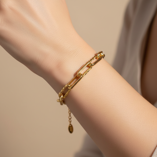 Charlie – Pulsera de Acero Inoxidable Dorada