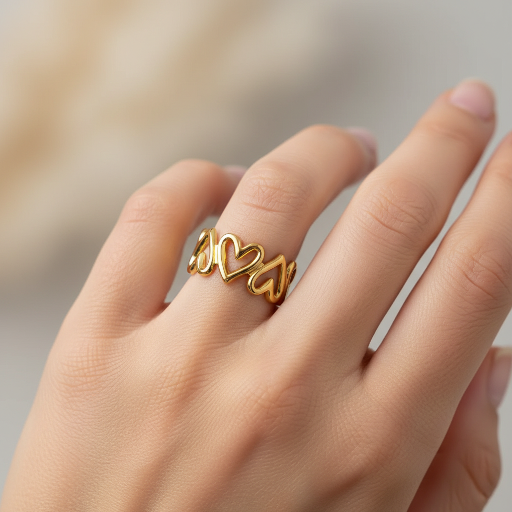 Lina – Anillo Corazón Ajustable Elegante