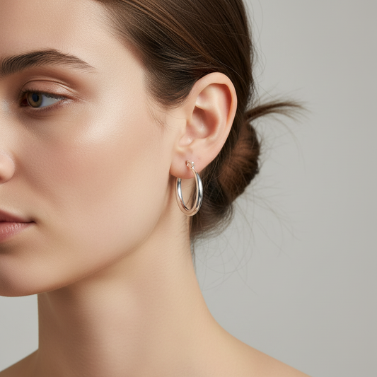 Elena – Pendientes Aro Plateados Elegantes