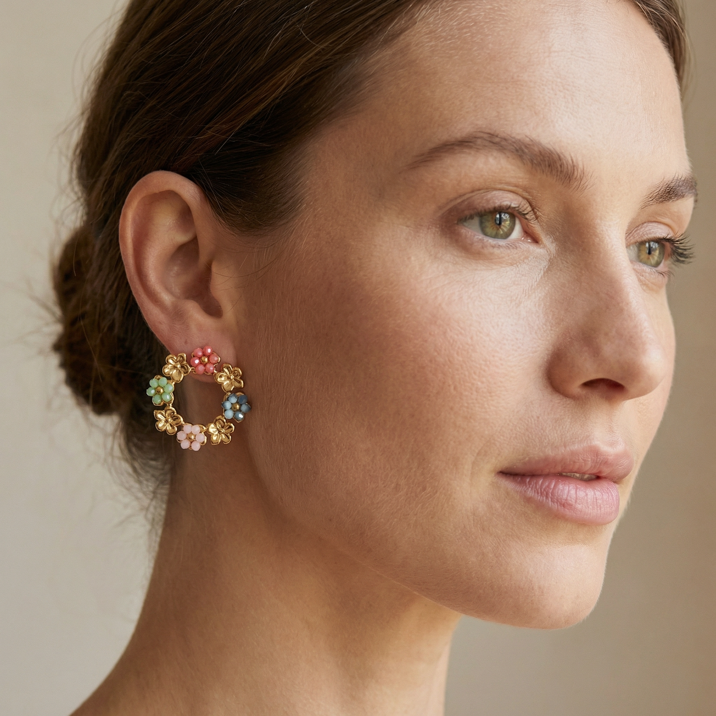 Aira – Pendientes Flor Redonda de Colores
