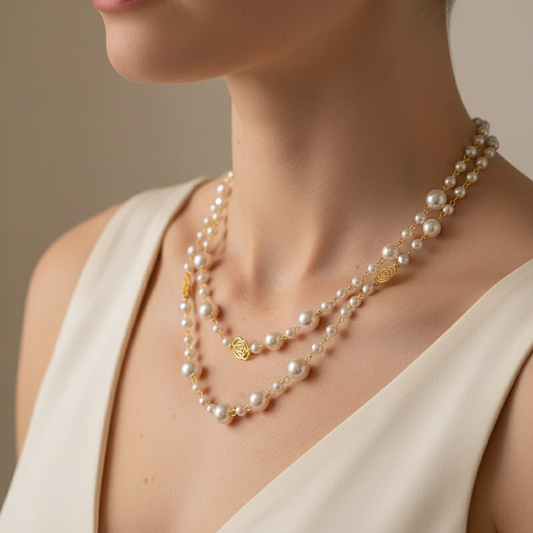 Yeri – Collar Perlas Multicapa Retro