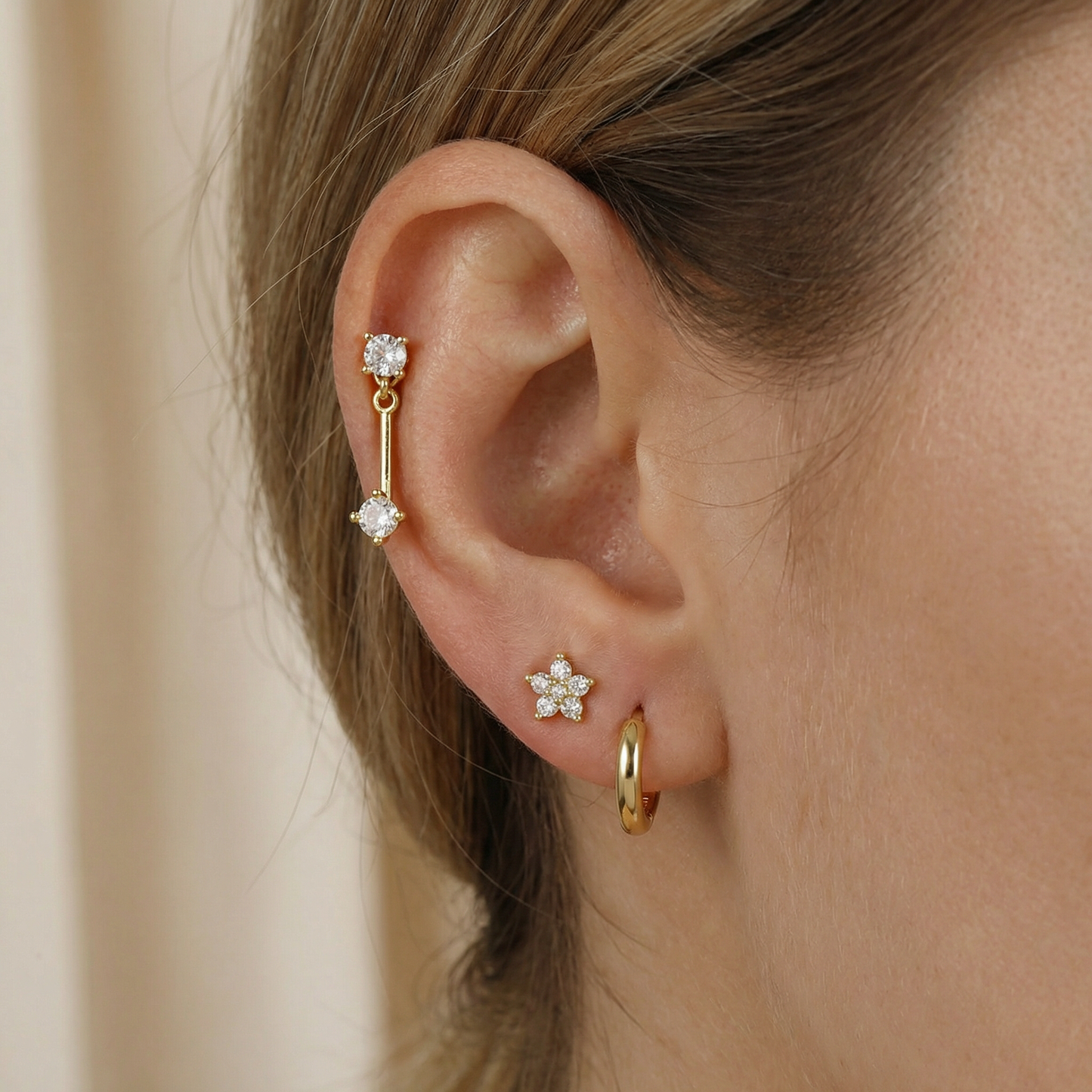 Anastasia – Set de Pendientes Irregulares con Diamantes