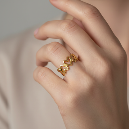 Lina – Anillo Corazón Ajustable Elegante