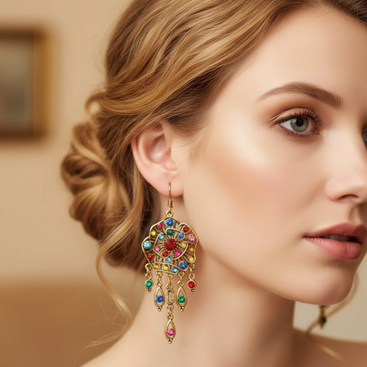Amaya – Pendientes Mandala Coloridos Vintage