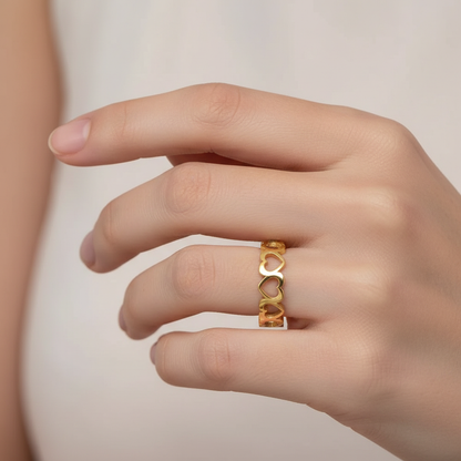 Serena – Anillo Corazones Unidos Elegante