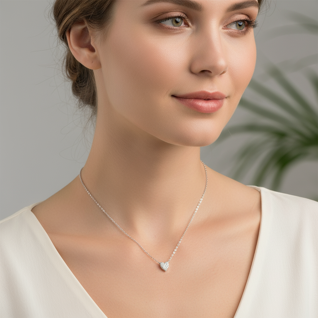 Juliet – Collar Corazón en Plata 925 con Diamante