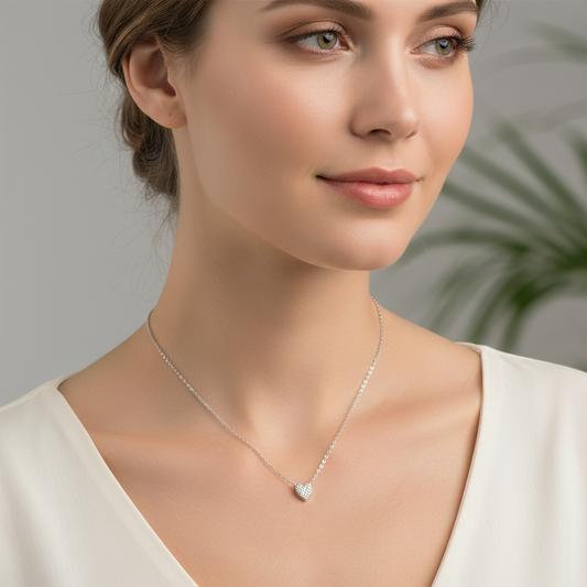 Juliet – Collar Corazón en Plata 925 con Diamante
