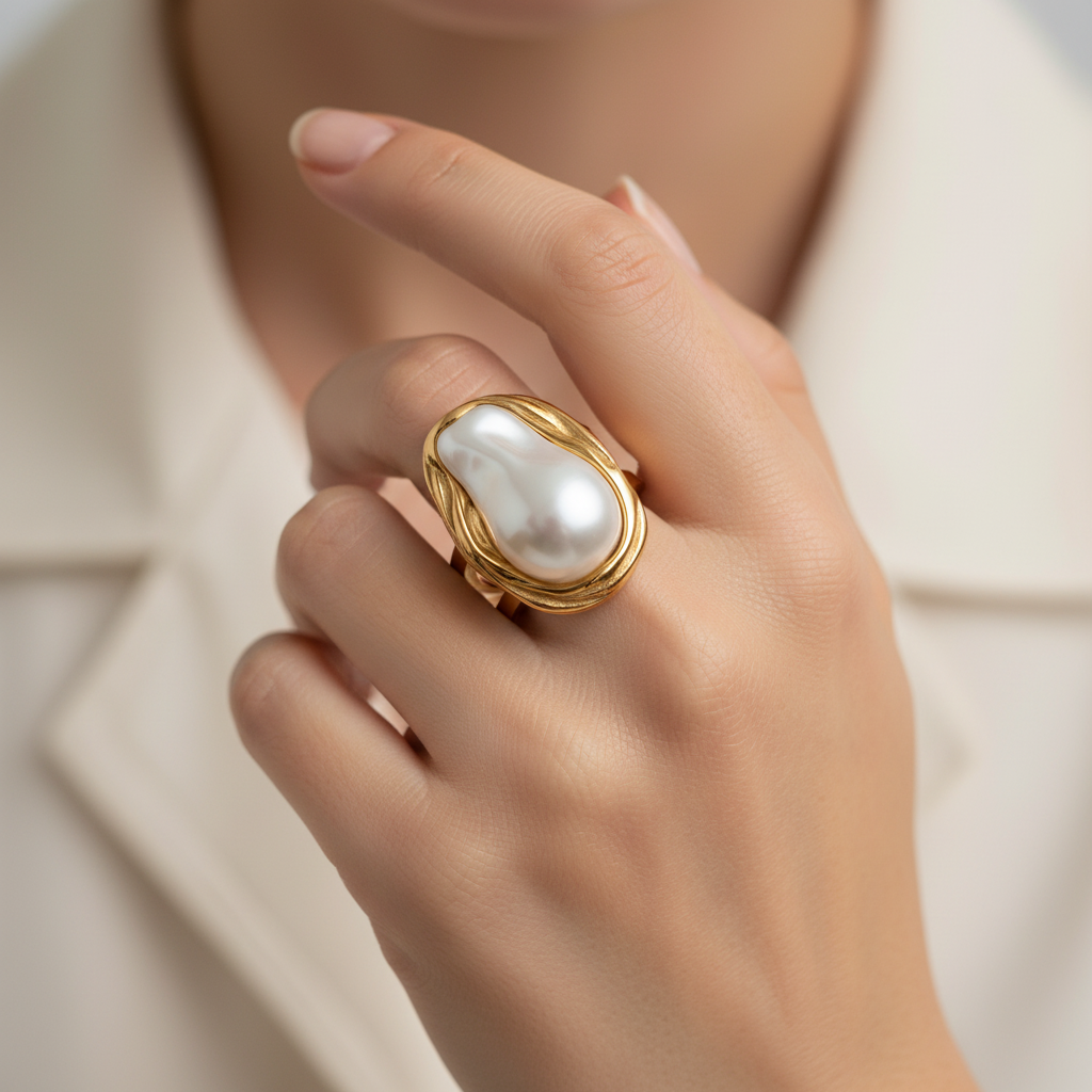 Rona – Anillo de Perla Elegante
