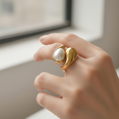 Nerisa – Anillo de Perla Elegante