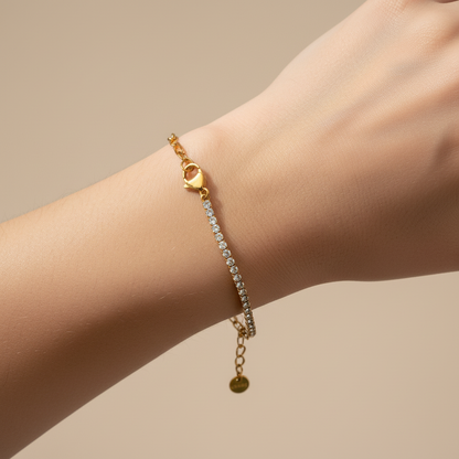 Yani – Pulsera de Zirconia en Acero Elegante