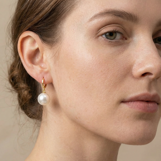 Laura – Pendientes Perla Colgante Elegantes