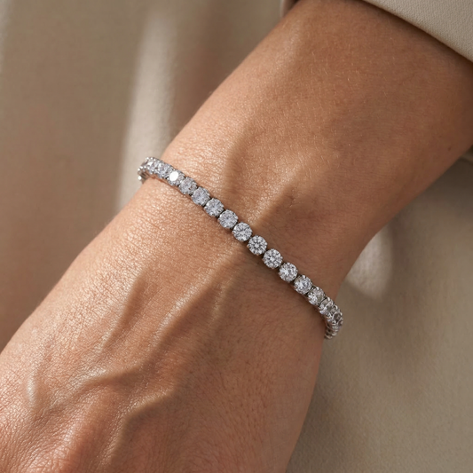Jessa – Pulsera Tennis Plateada Elegante