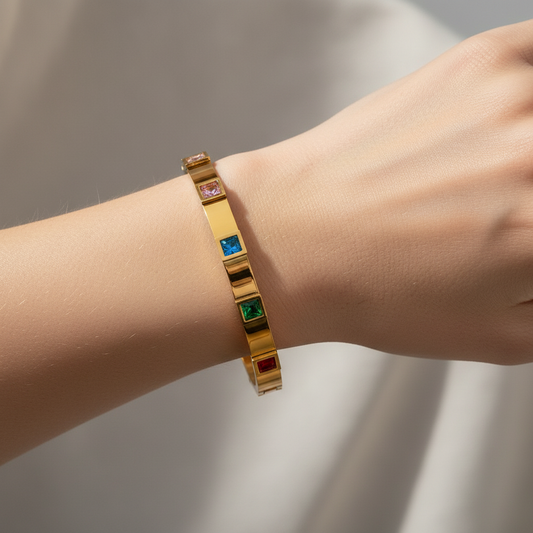 Aira – Pulsera Industrial Retro de Acero