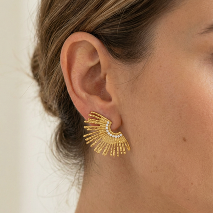 Gillian – Pendientes Girasol Elegantes
