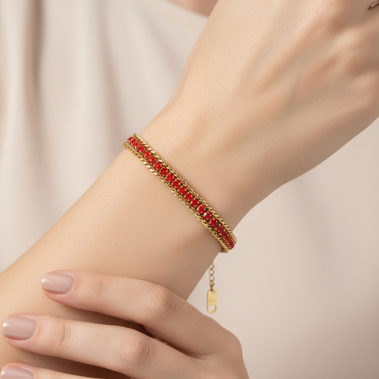 Nica – Pulsera de Acero Inoxidable de Tres Capas