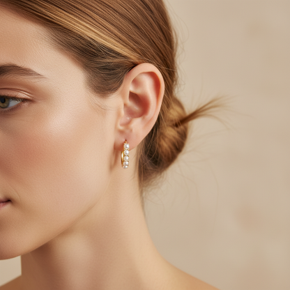 Camila – Pendientes de Perlas con Chapado Electrolítico
