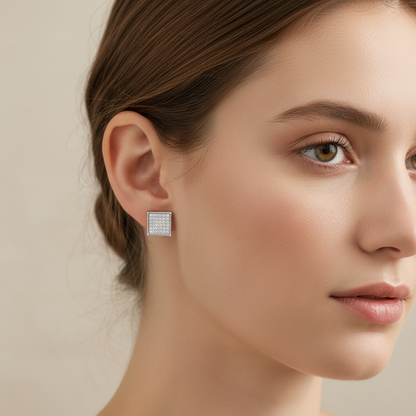 Ariana – Pendientes Cuadrados con Zirconia Elegantes