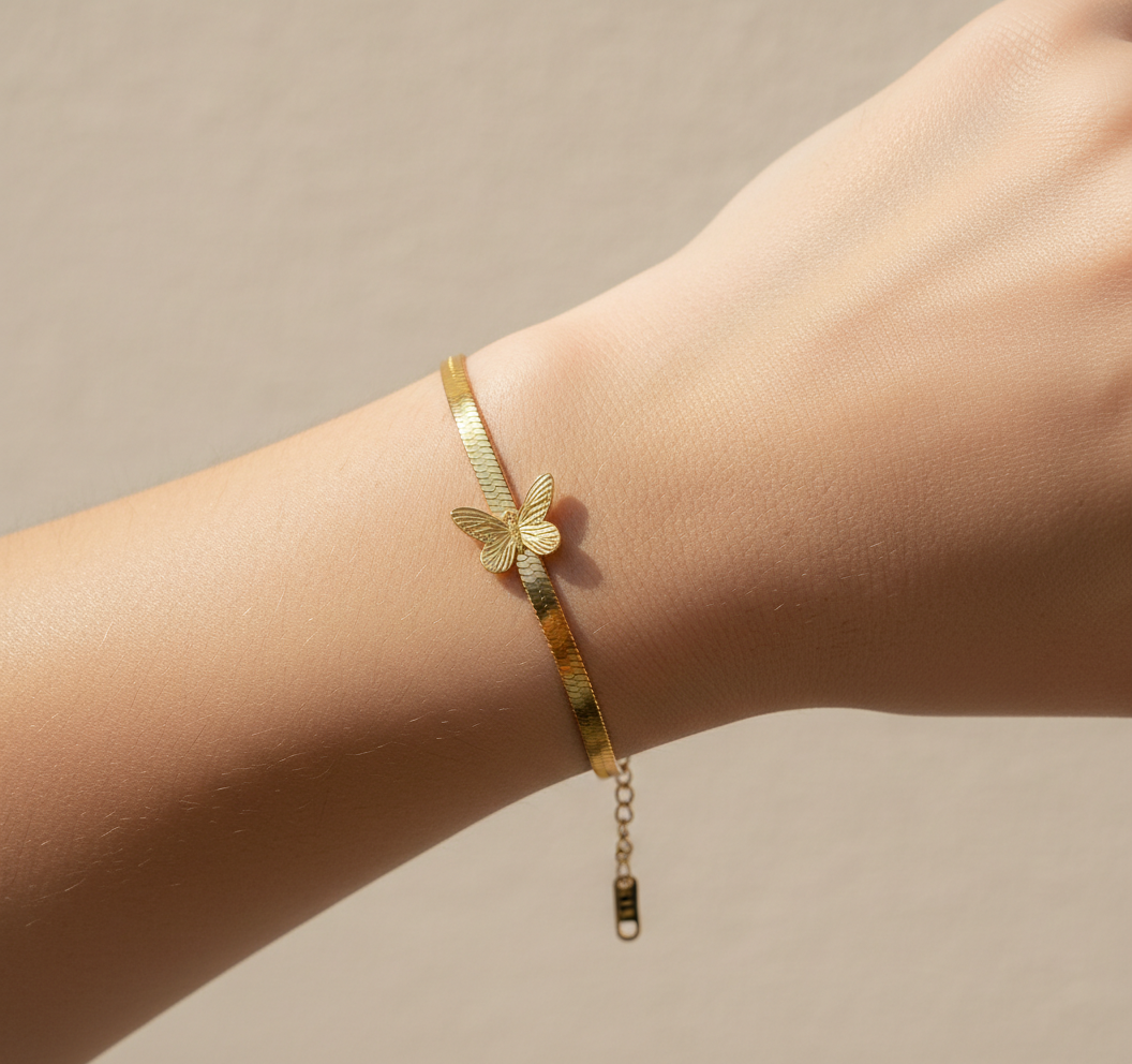 Gretchen – Pulsera Cadena Serpiente con Mariposa