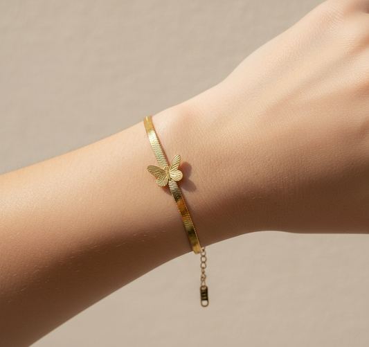 Gretchen – Pulsera Cadena Serpiente con Mariposa
