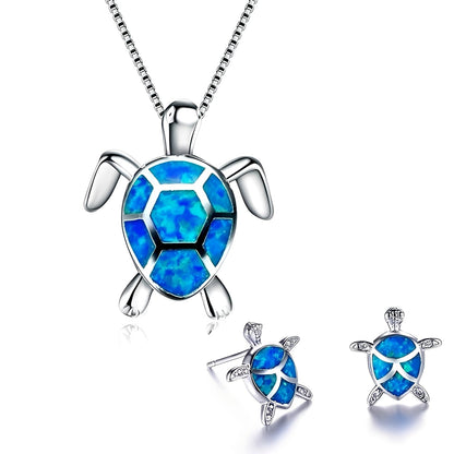 Tricia – Parure Tortuga en Plata & Ópalo