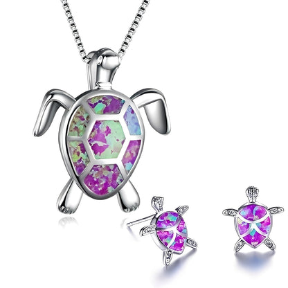 Tricia – Parure Tortuga en Plata & Ópalo