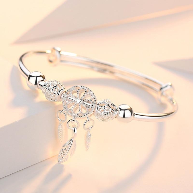 Aiyana – Pulsera Atrapasueños Ajustable en Plata 925