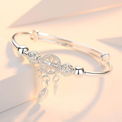 Aiyana – Pulsera Atrapasueños Ajustable en Plata 925
