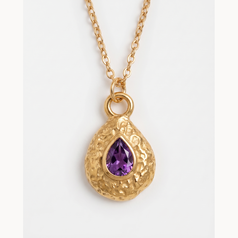 Collar de Piedra Natal para Mujeres con Colgante en Forma de Gota