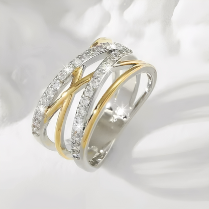 Auriane – Anillo Superpuesto Oro & Plata