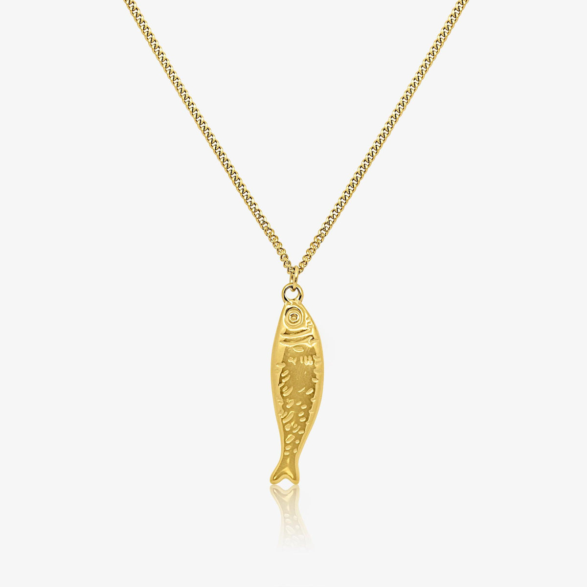 Collar Colgante de Mujer con Motivo de Pez y Superficie Texturizada