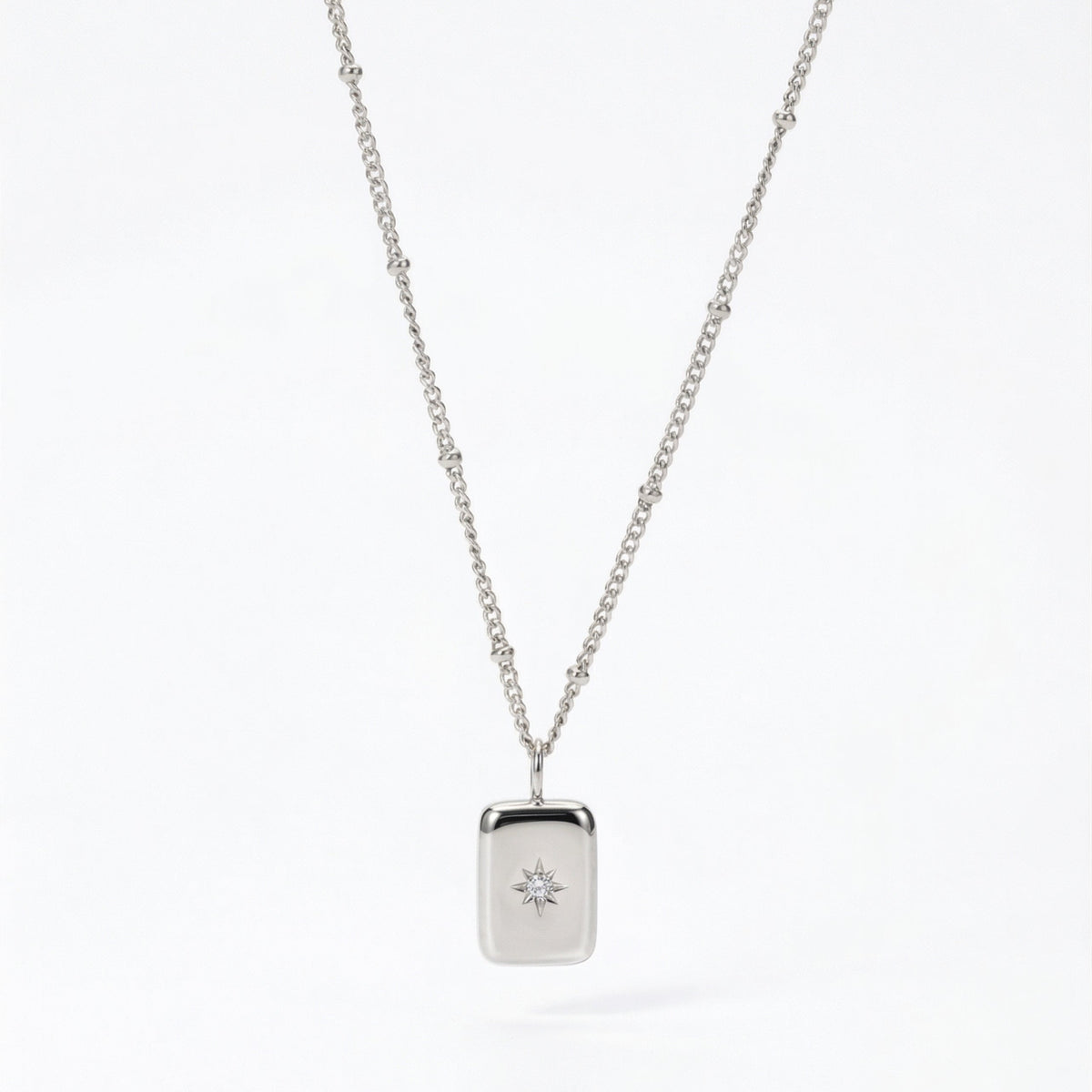 Collar con Colgante de Estrella para Mujeres con Acento de Piedra Central