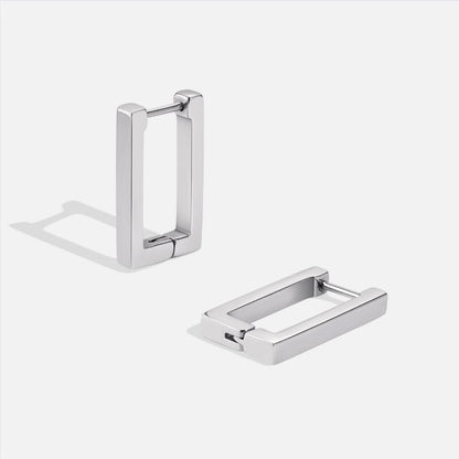 Theia – Creolas rectangulares de plata