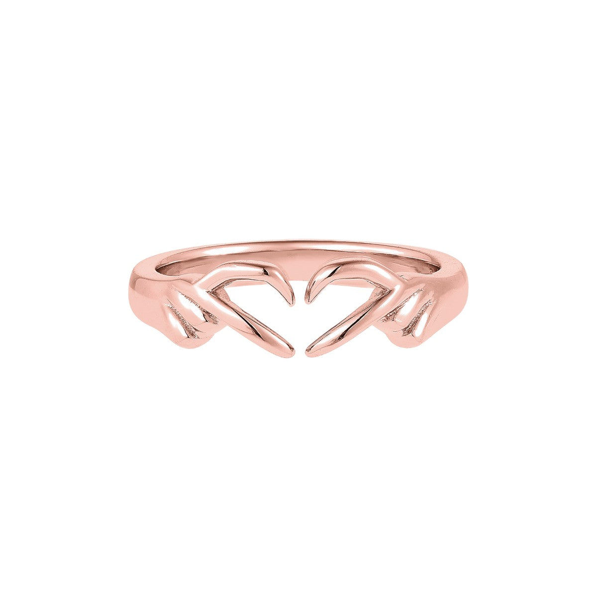 Anillo Ajustable de Mujer con Manos Abrazadoras y Diseño Abierto