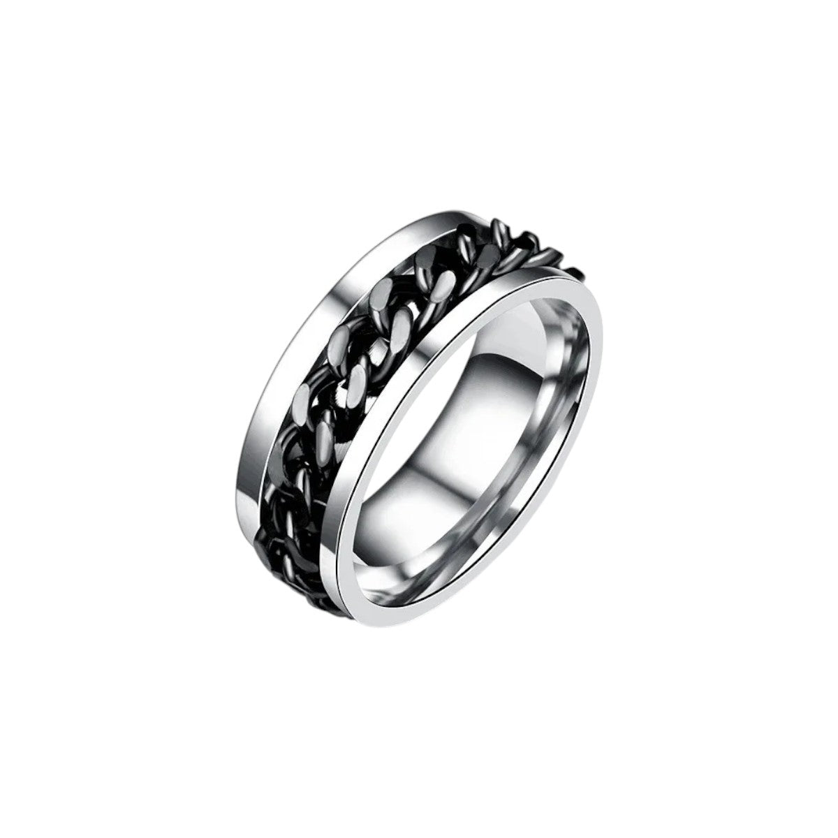 Anillo de Dama con Diseño de Eslabones Giratorios