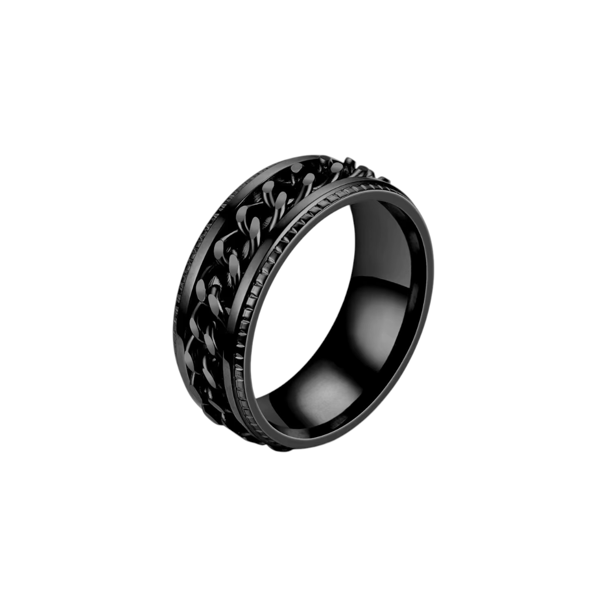 Anillo de Dama con Diseño de Eslabones Giratorios
