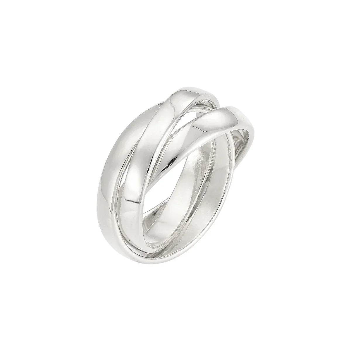 Damas Anillo de 3 Filas con Diseño de Giro Interconectado