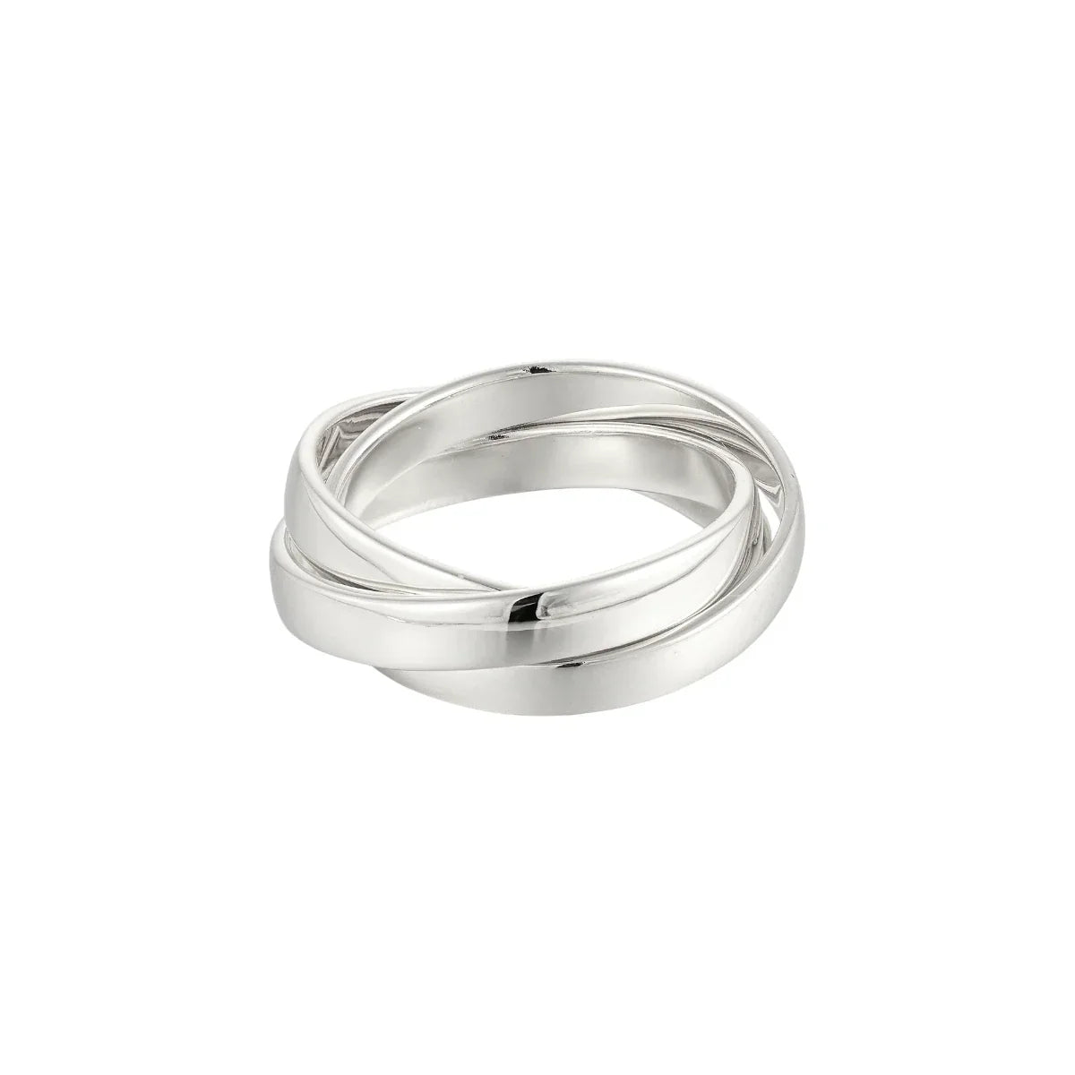 Damas Anillo de 3 Filas con Diseño de Giro Interconectado