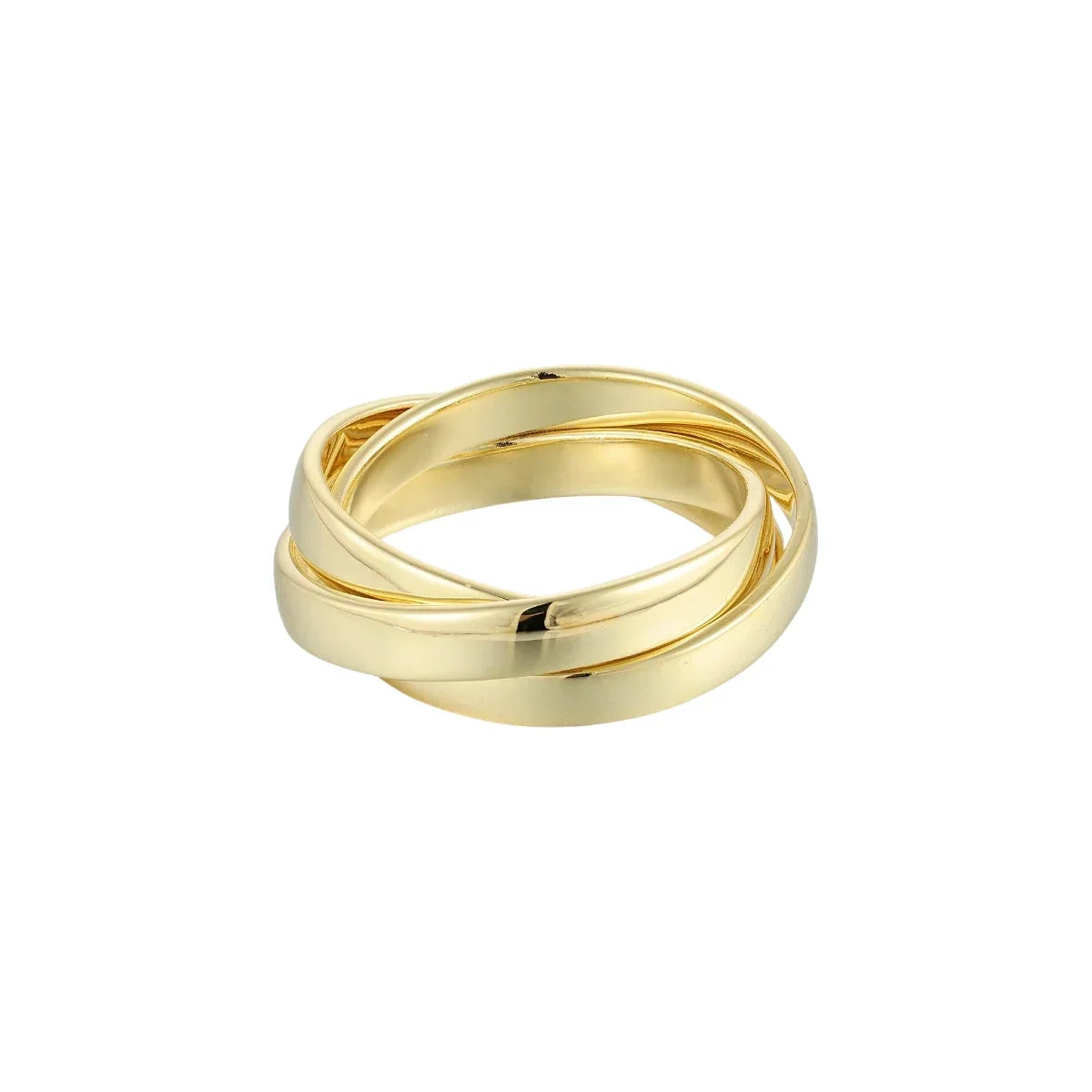 Damas Anillo de 3 Filas con Diseño de Giro Interconectado