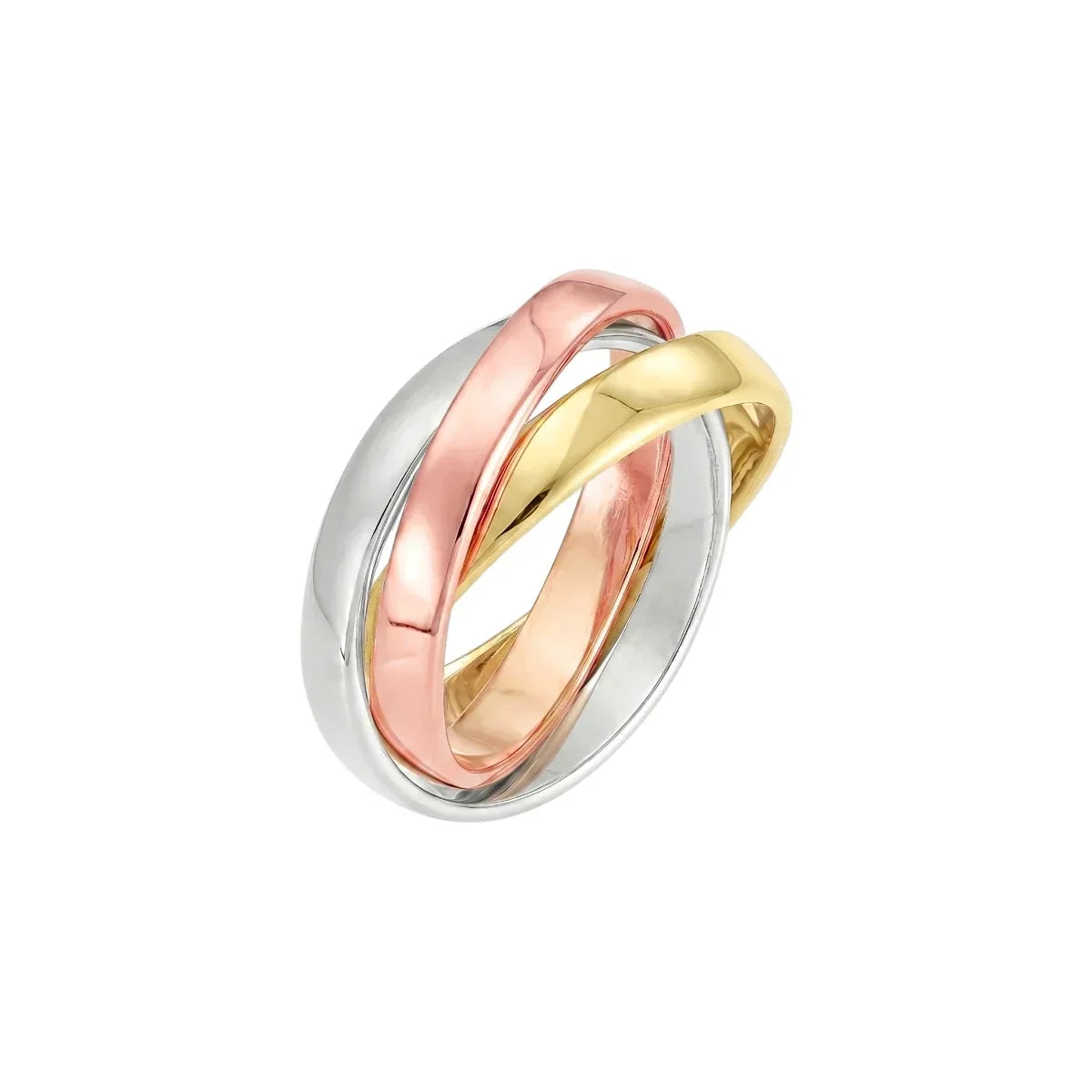 Damas Anillo de 3 Filas con Diseño de Giro Interconectado
